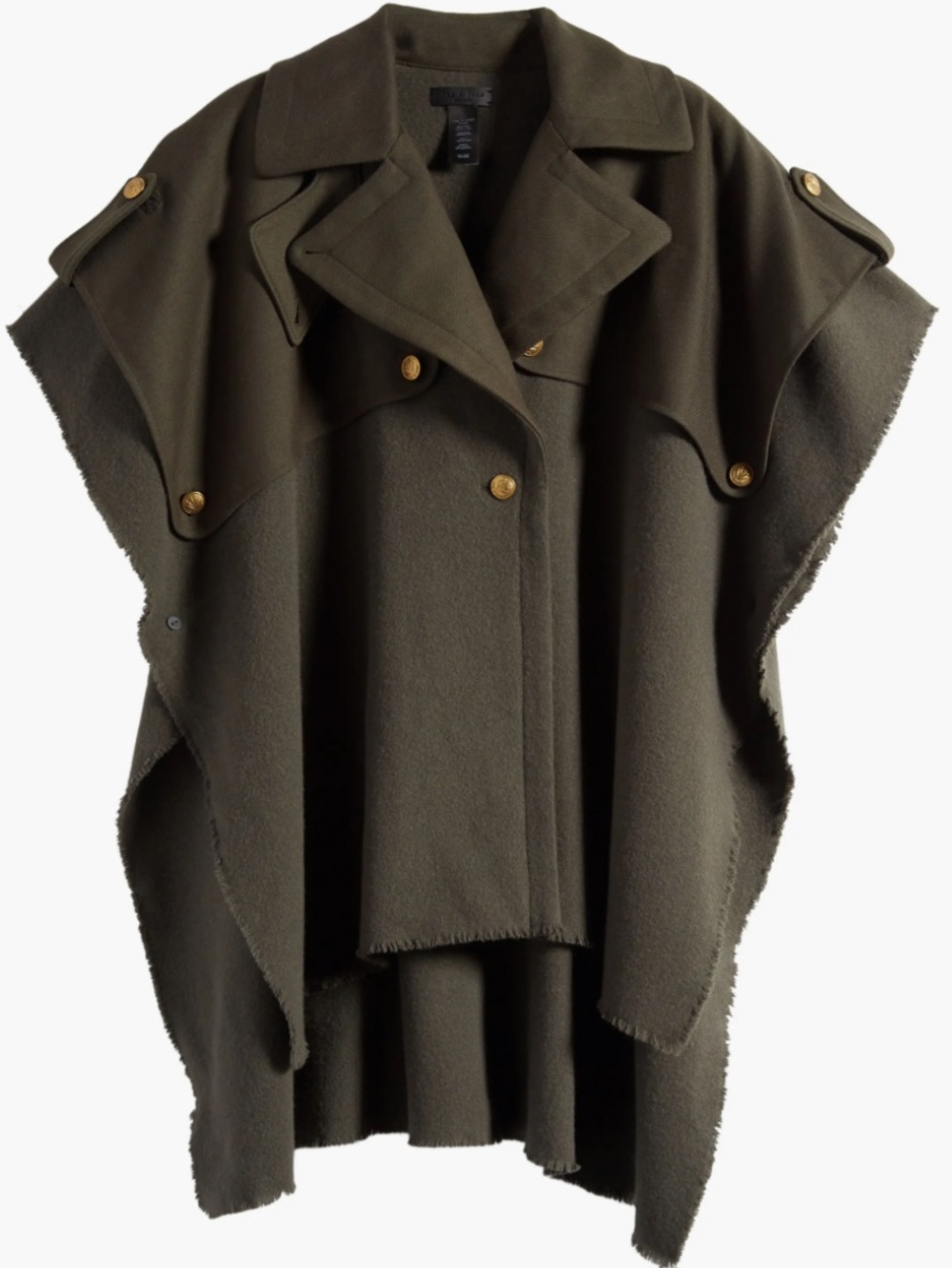 Rag & Bone NWT 495 Olive Trench Poncho Olive One Size Wool
